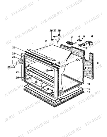 Взрыв-схема плиты (духовки) Acec CU2022-1 - Схема узла Oven equipment